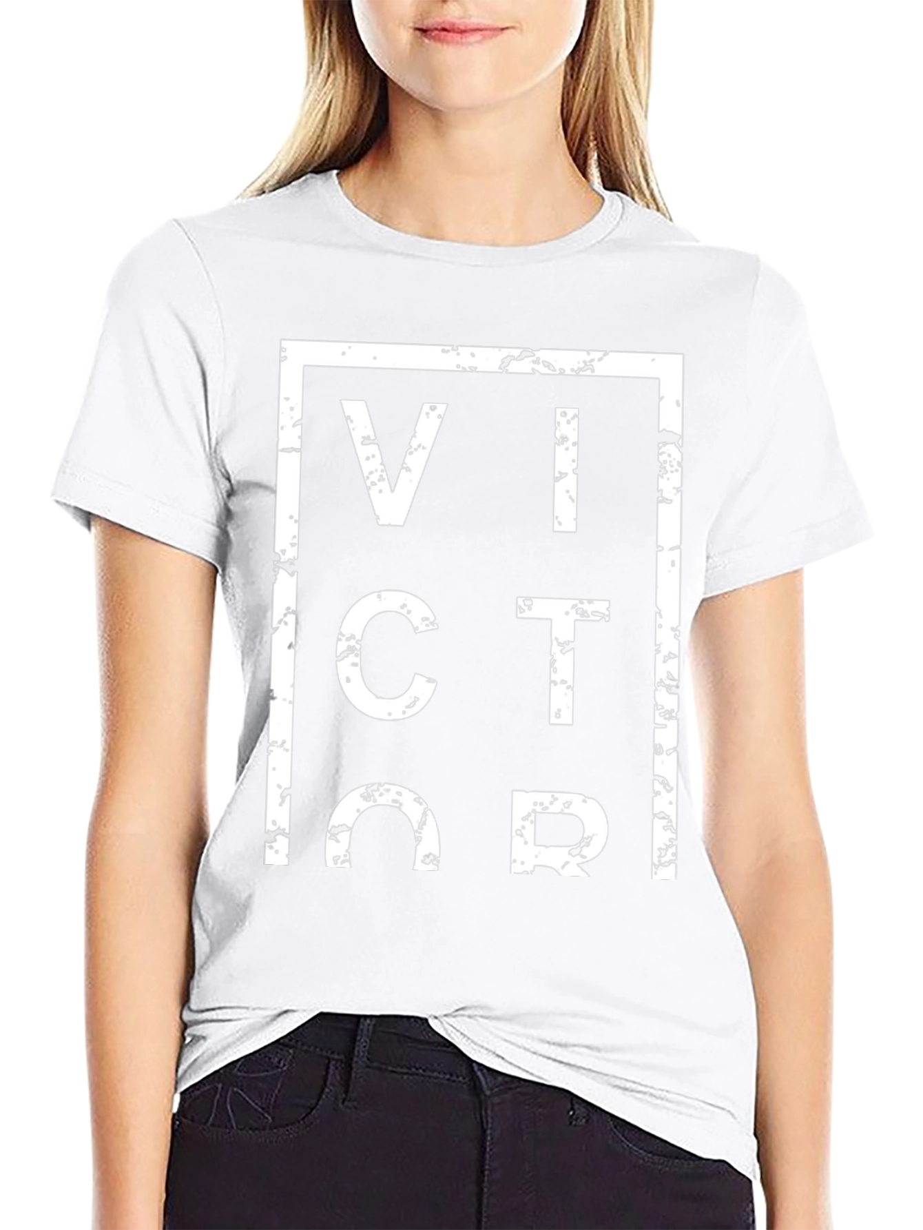 Camiseta Negra Victor Estilo Grunge para Hombre