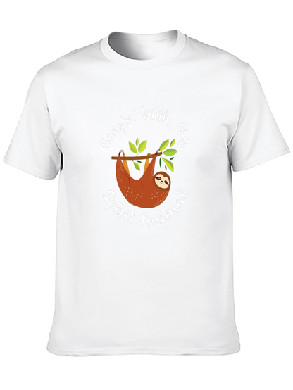 Camiseta Negra con Diseño de Perezoso Spirit Animal