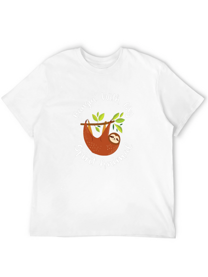 Camiseta Negra con Diseño de Perezoso Spirit Animal