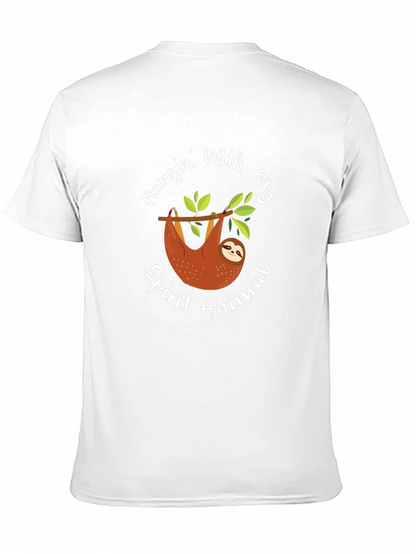Camiseta Negra con Diseño de Perezoso Spirit Animal