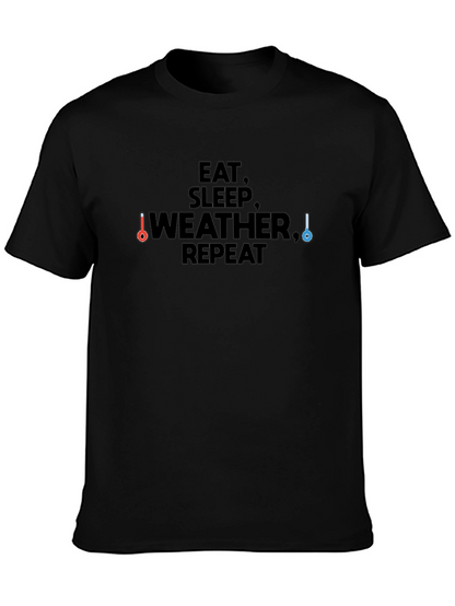 Camiseta Negra Eat Sleep Weather Repeat