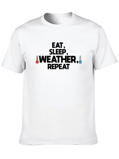 Camiseta Negra Eat Sleep Weather Repeat