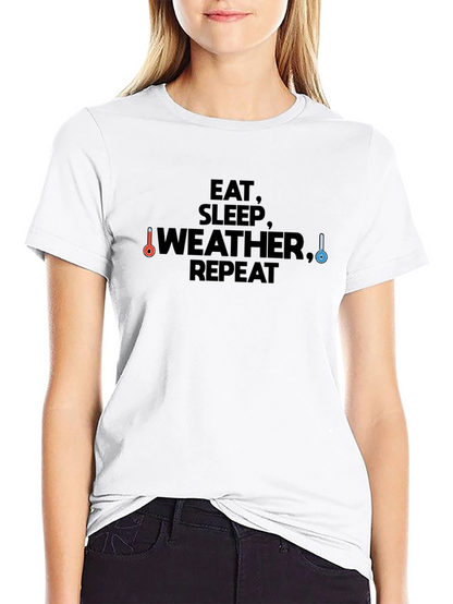 Camiseta Negra Eat Sleep Weather Repeat