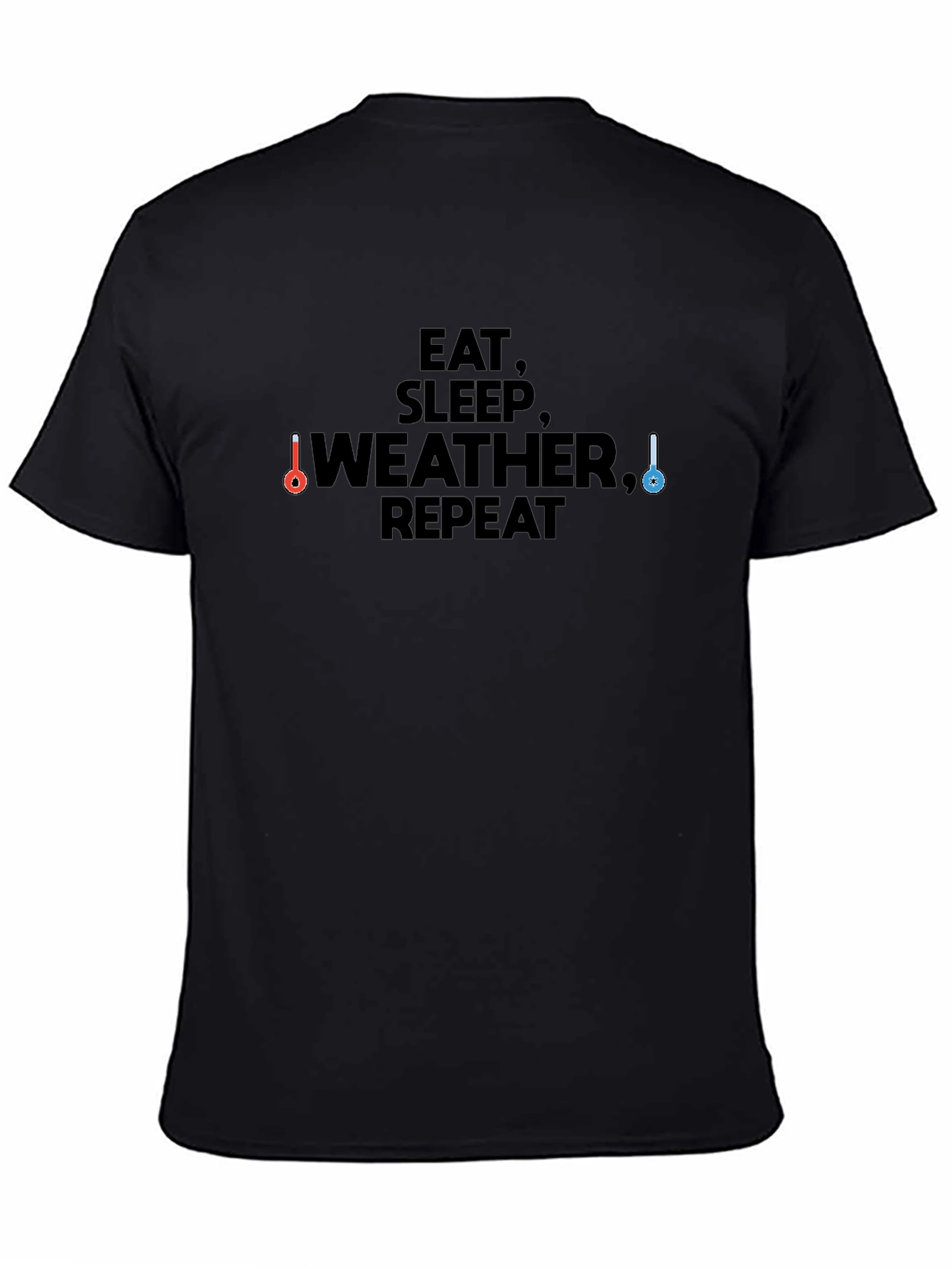 Camiseta Negra Eat Sleep Weather Repeat