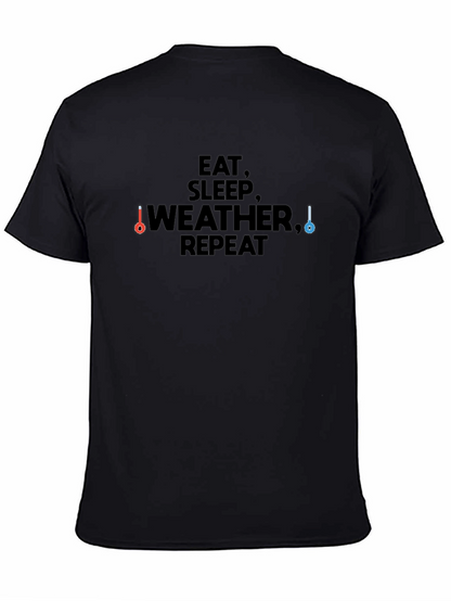 Camiseta Negra Eat Sleep Weather Repeat