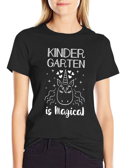 Camiseta Negra Unicornio Mágico Kinder