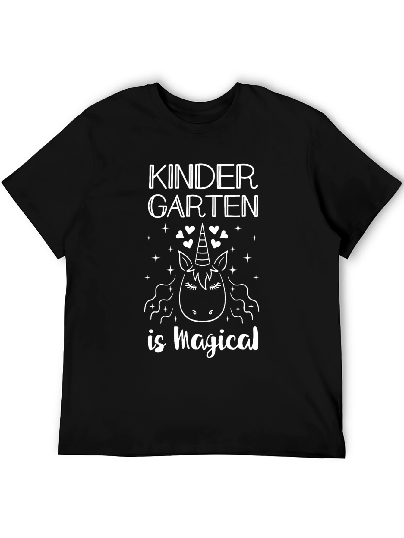 Camiseta Negra Unicornio Mágico Kinder