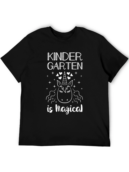 Camiseta Negra Unicornio Mágico Kinder