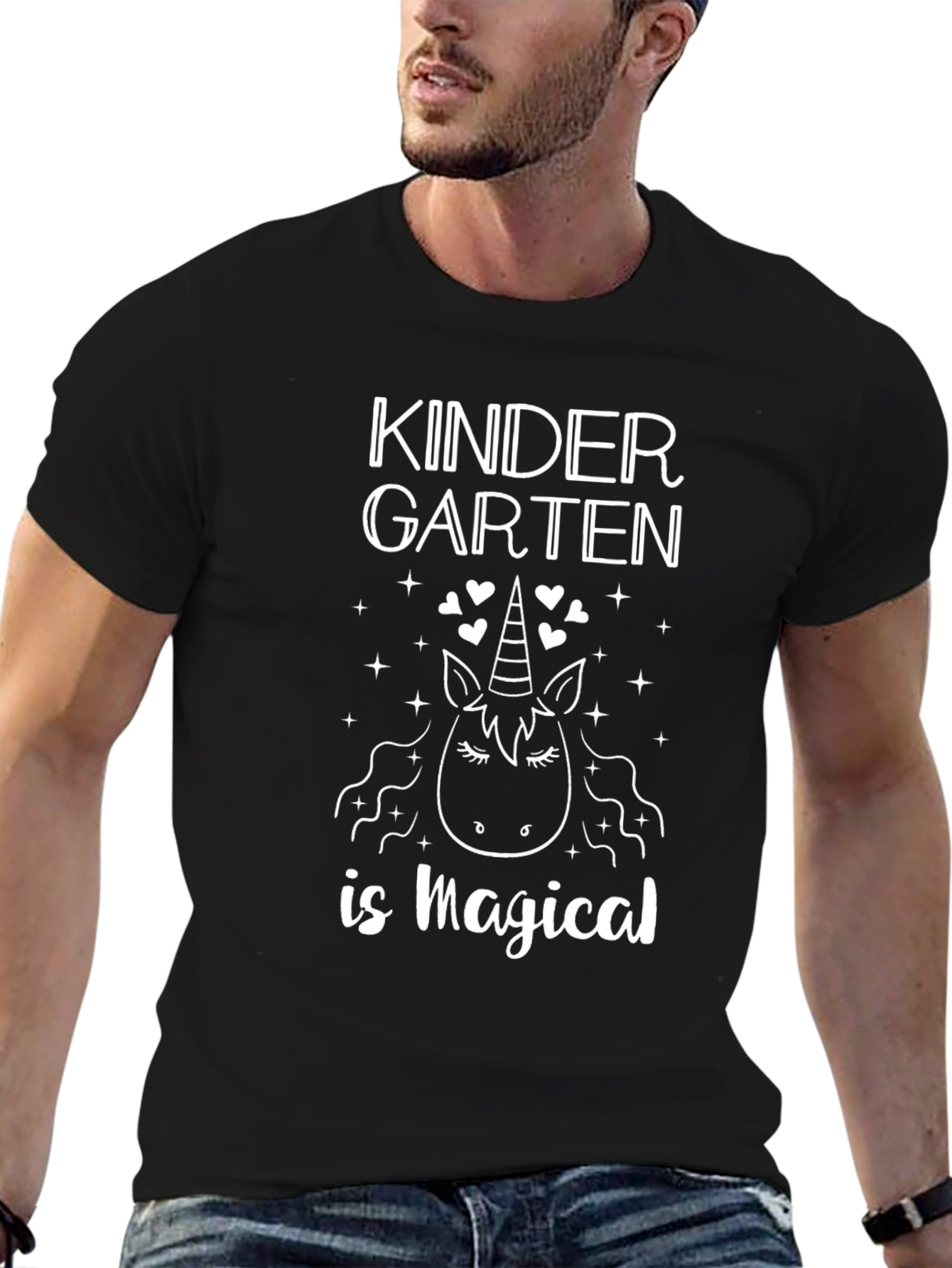 Camiseta Negra Unicornio Mágico Kinder