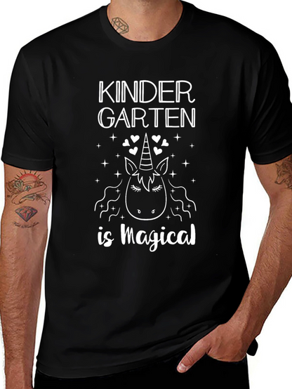 Camiseta Negra Unicornio Mágico Kinder