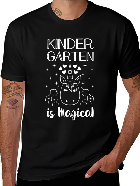 Camiseta Negra Unicornio Mágico Kinder