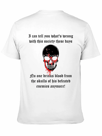 Camiseta Negra con Diseño de Calavera y Frase Gótica