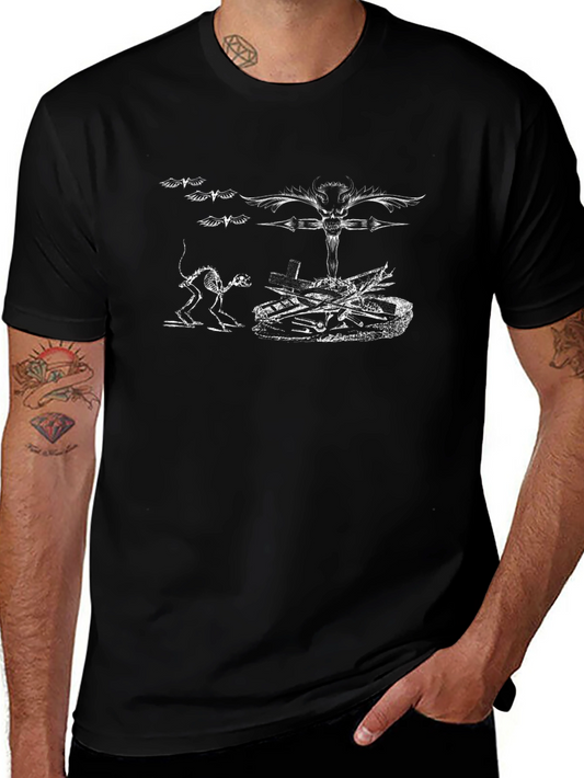 Camiseta Negra con Diseño Gótico