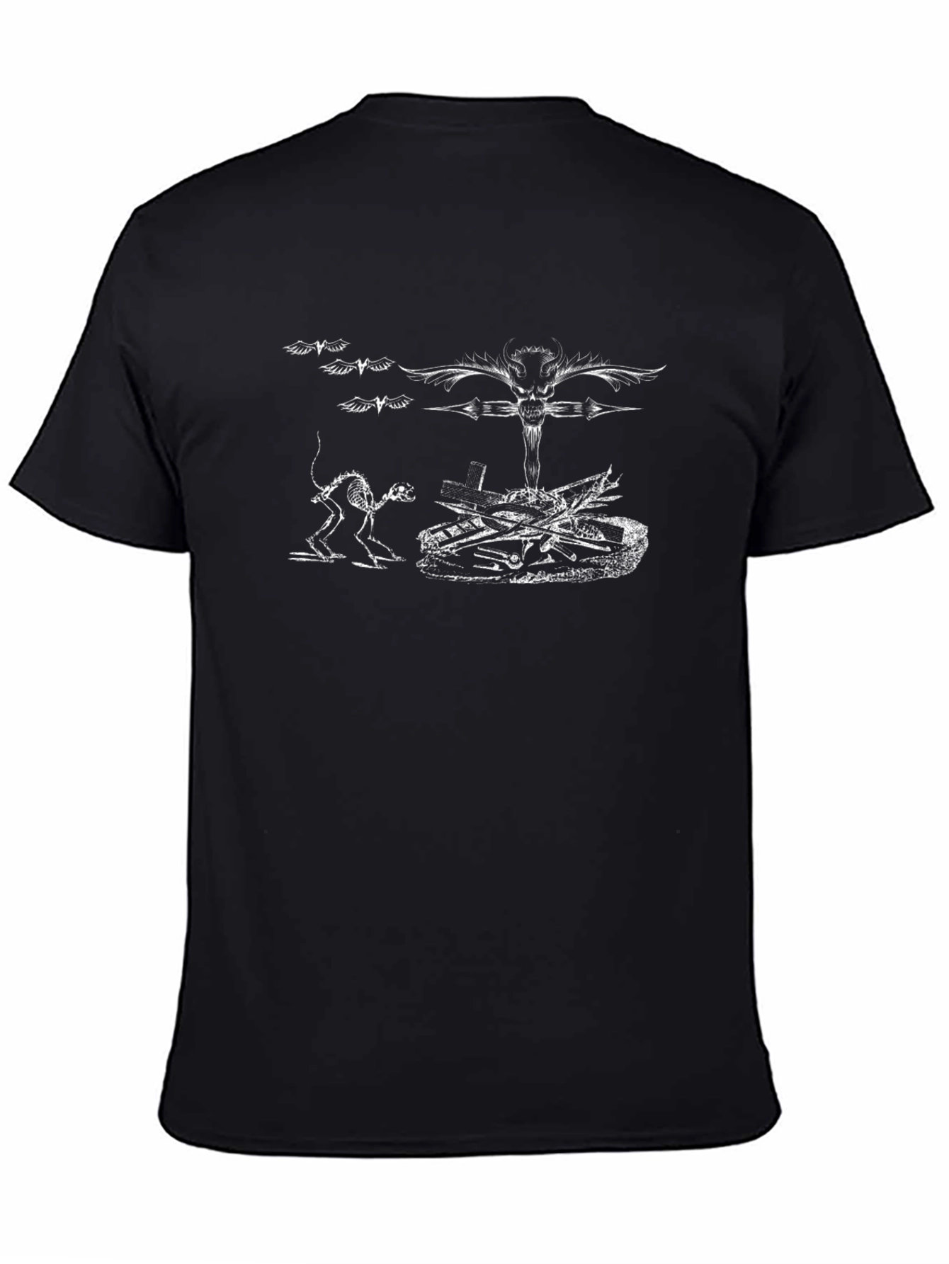 Camiseta Negra con Diseño Gótico