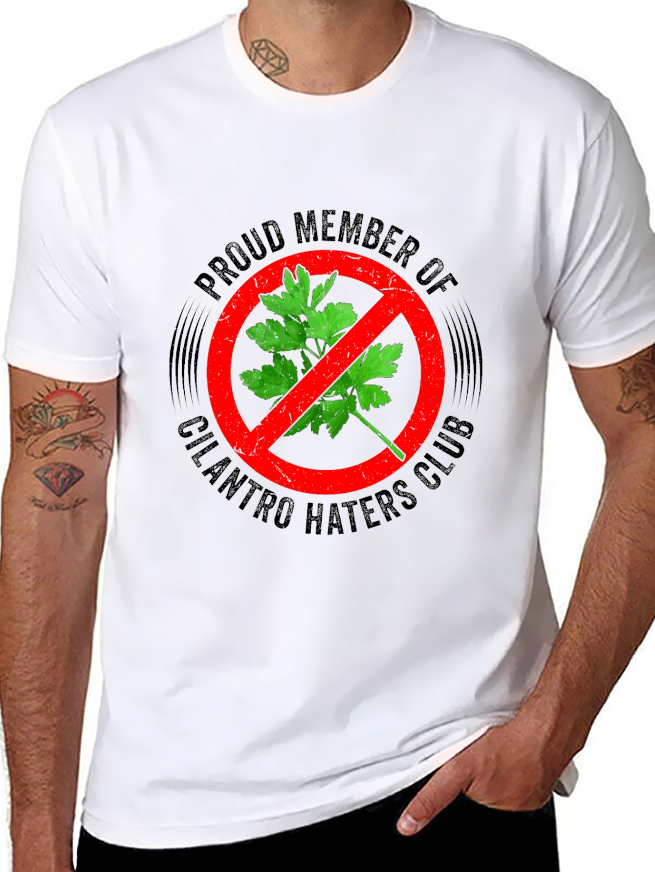 Camiseta Negra Anti-Cilantro para Hombre