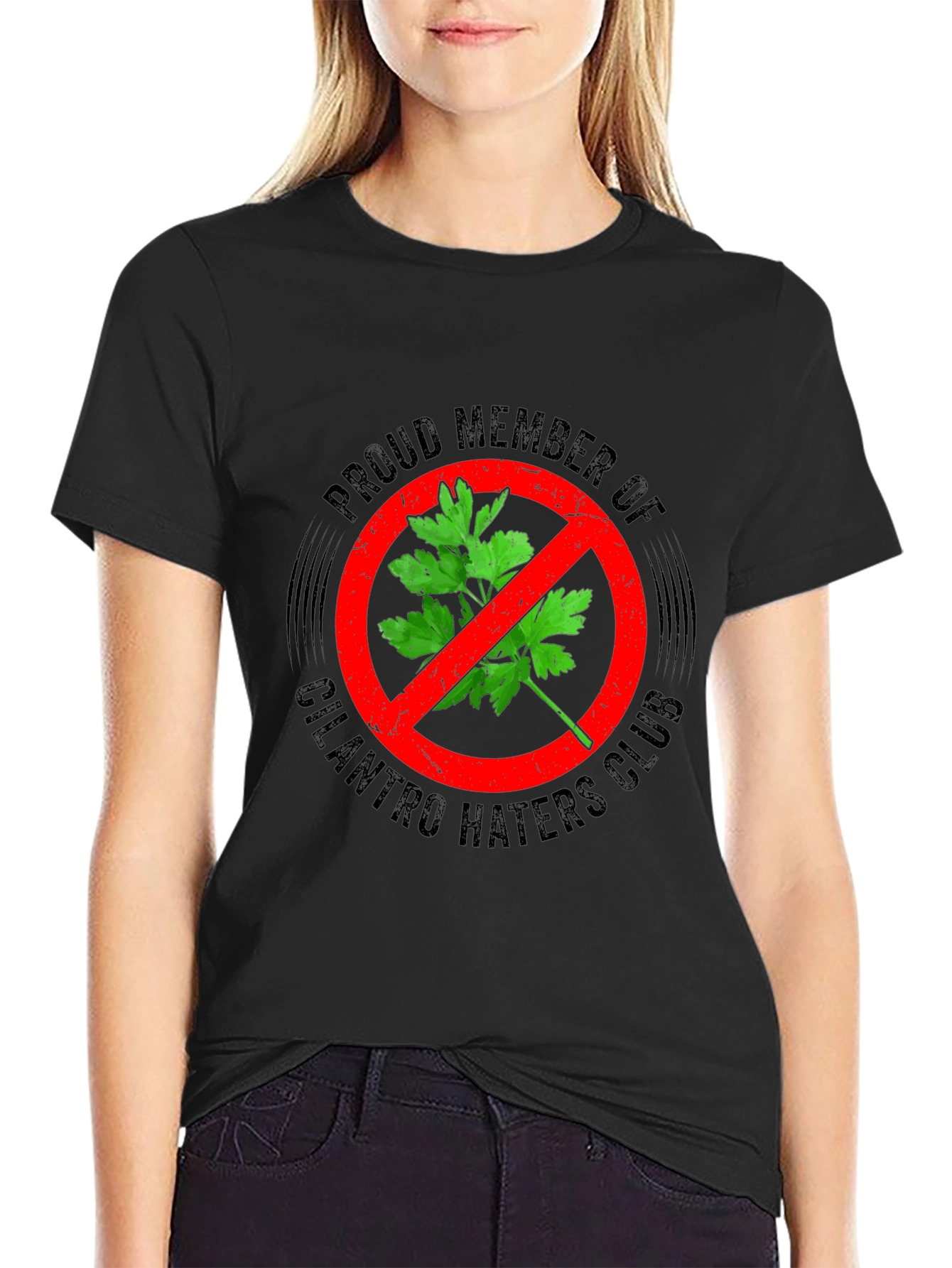 Camiseta Negra Anti-Cilantro para Hombre