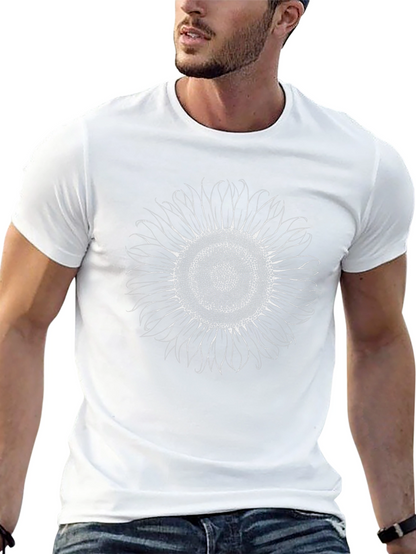 Camiseta Negra con Girasol Artístico