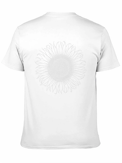Camiseta Negra con Girasol Artístico