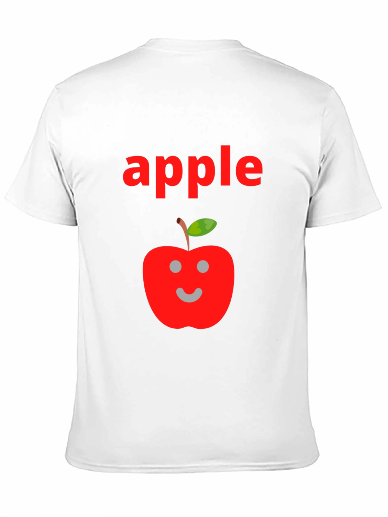 Camiseta Negra Hombre Diseño Manzana Sonriente