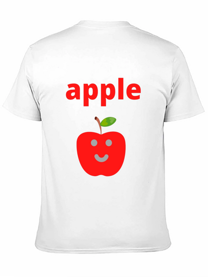 Camiseta Negra Hombre Diseño Manzana Sonriente