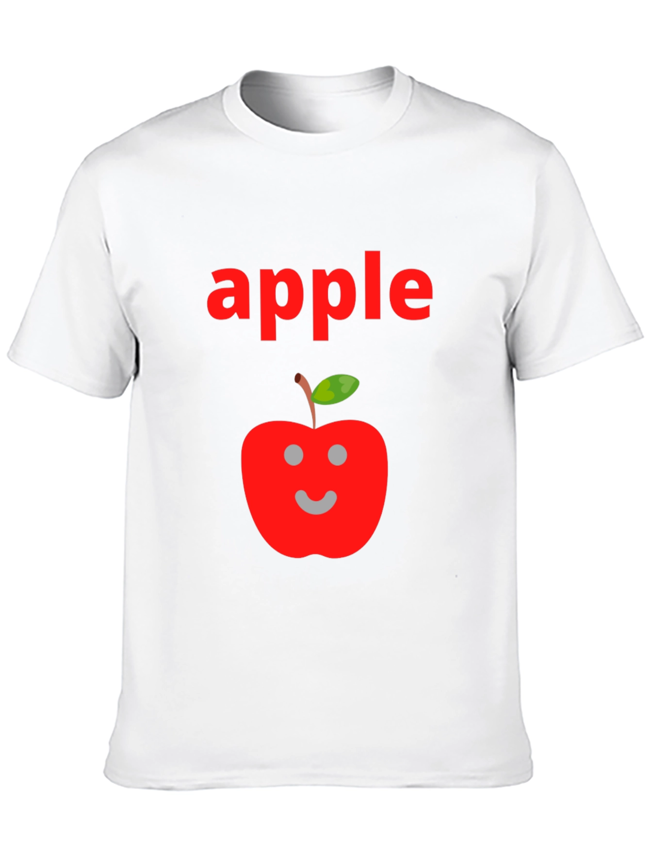 Camiseta Negra Hombre Diseño Manzana Sonriente