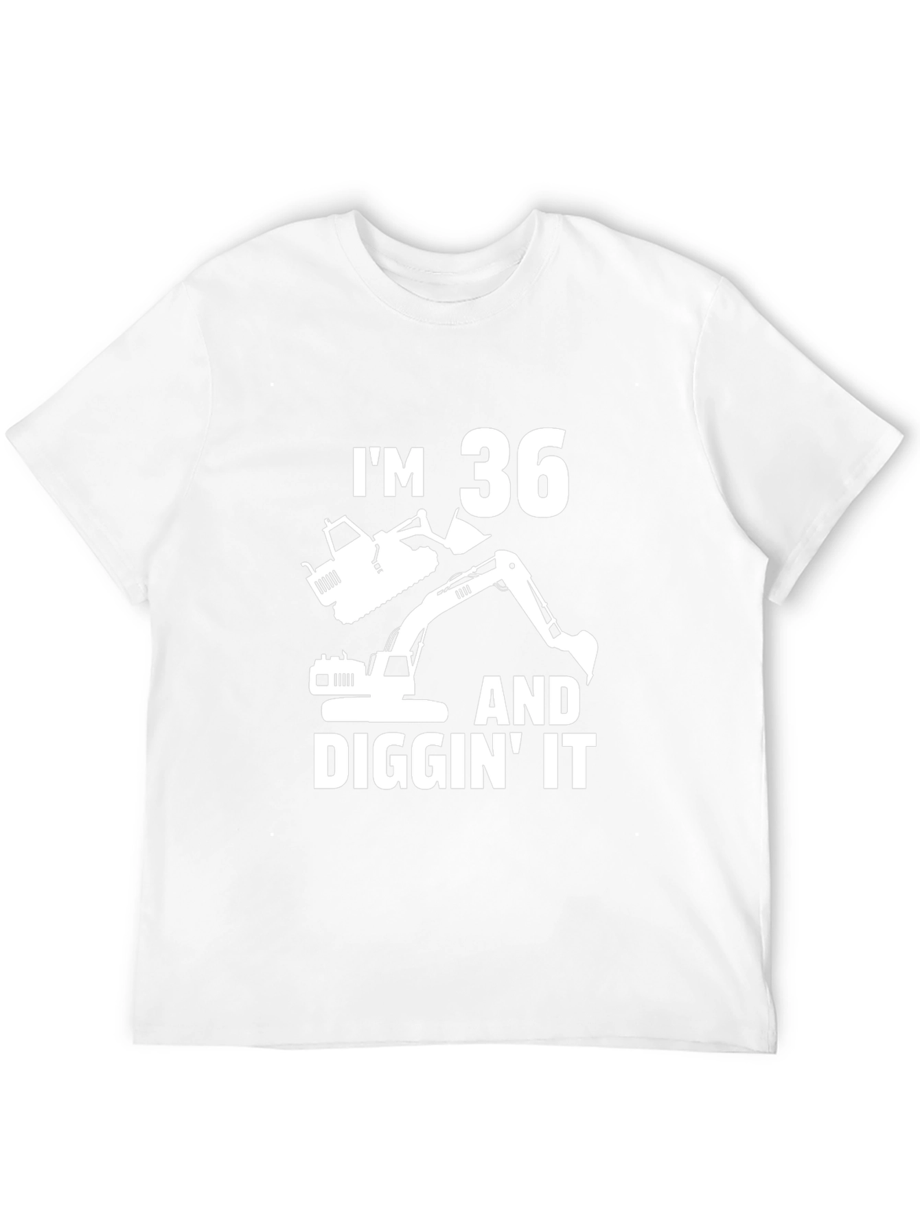Camiseta Negra Cumpleaños 36 Excavadora