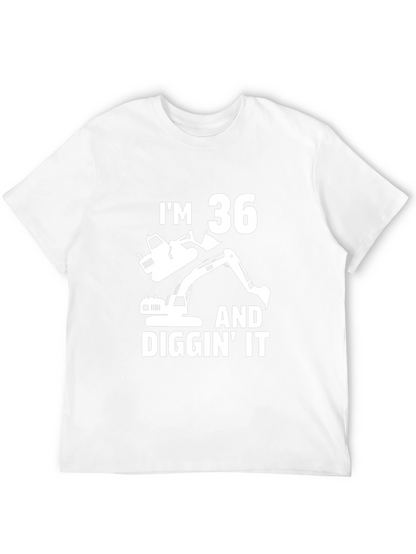 Camiseta Negra Cumpleaños 36 Excavadora