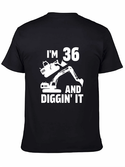 Camiseta Negra Cumpleaños 36 Excavadora