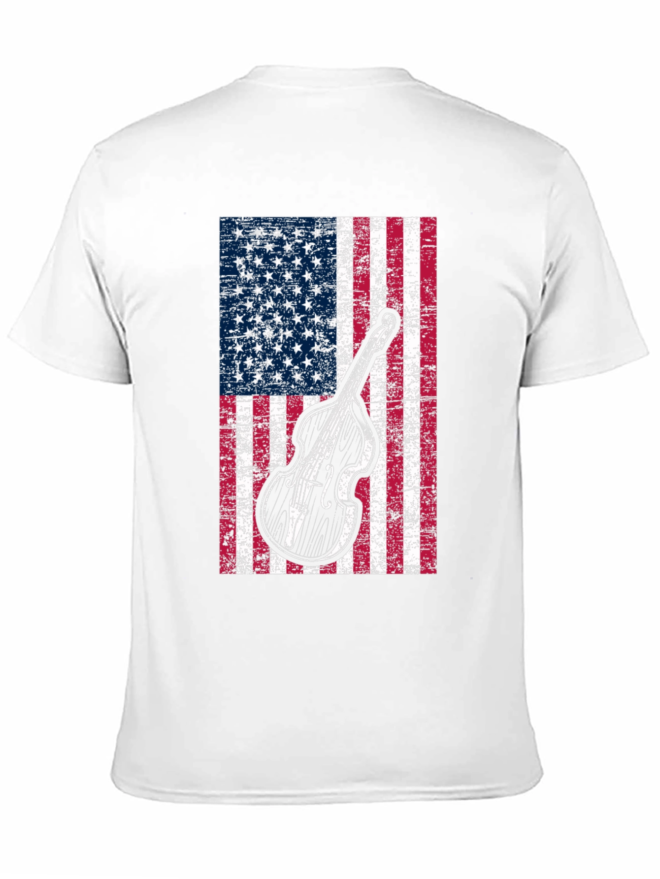 Camiseta Hombre Bandera Americana Contrabajo