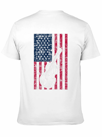 Camiseta Hombre Bandera Americana Contrabajo