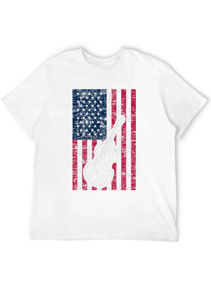 Camiseta Hombre Bandera Americana Contrabajo