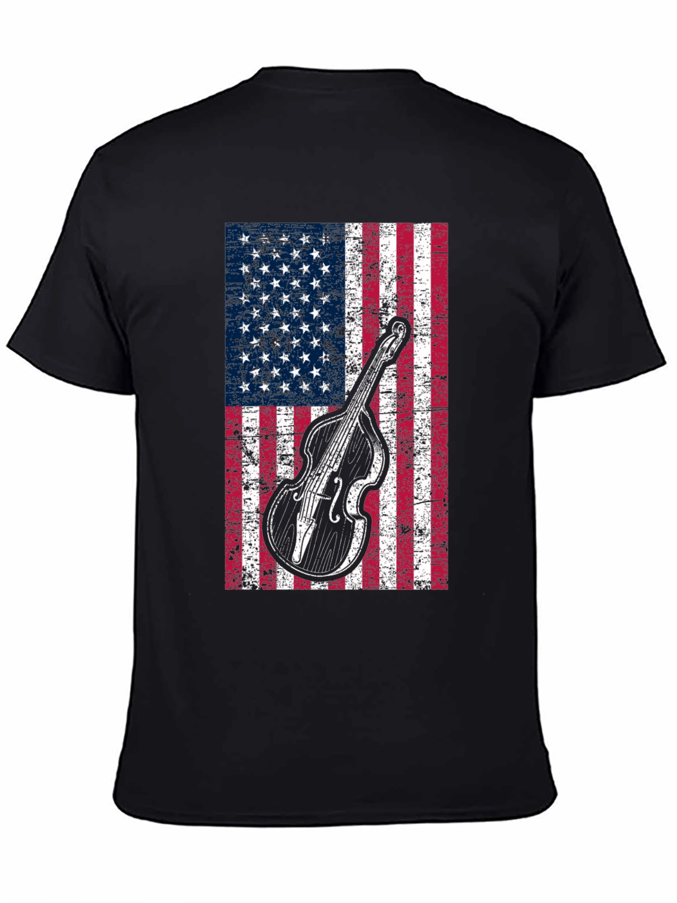Camiseta Hombre Bandera Americana Contrabajo