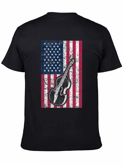 Camiseta Hombre Bandera Americana Contrabajo
