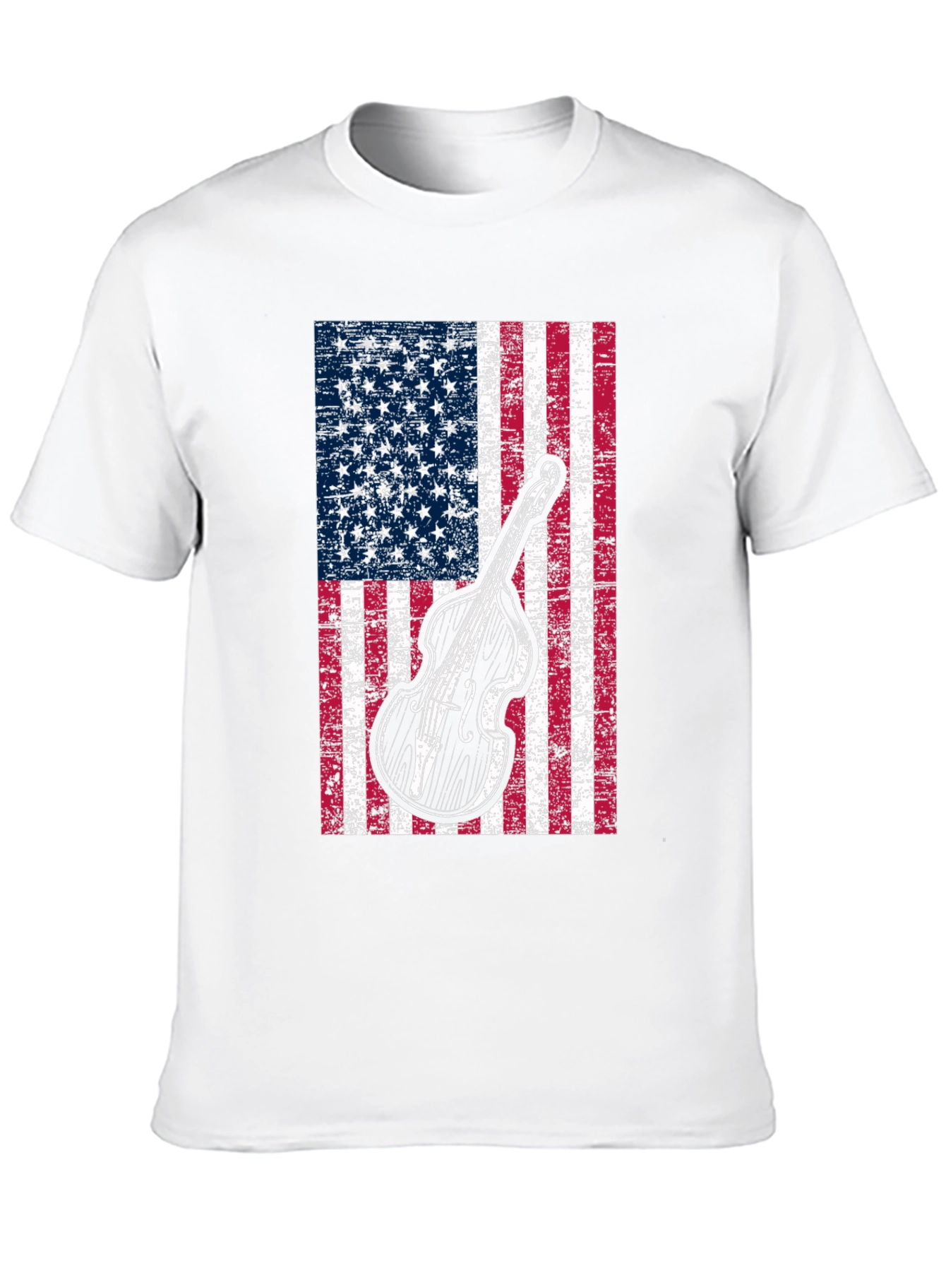 Camiseta Hombre Bandera Americana Contrabajo