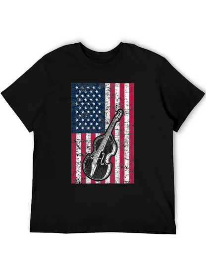 Camiseta Hombre Bandera Americana Contrabajo