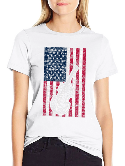 Camiseta Hombre Bandera Americana Contrabajo