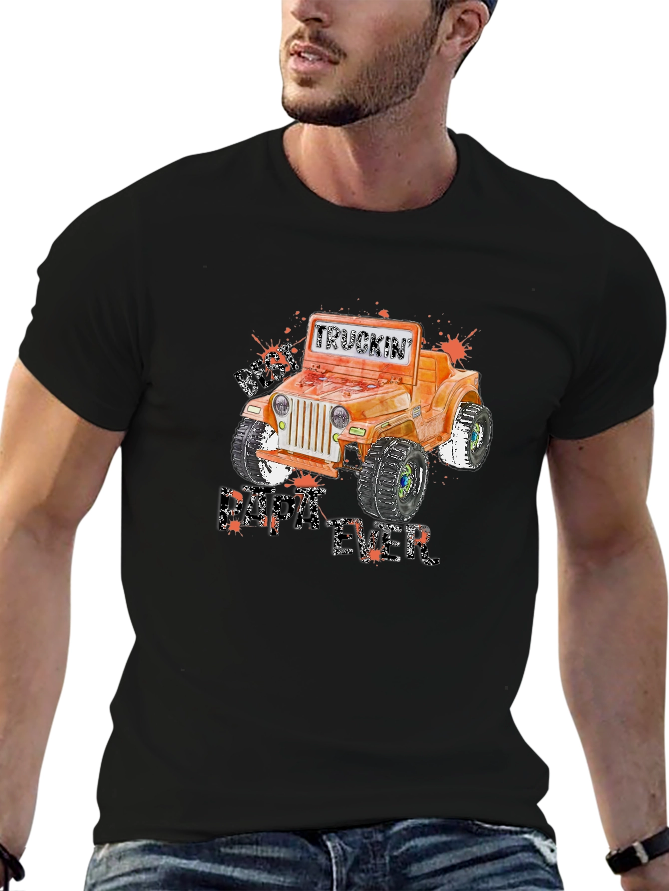 Camiseta Negra Gráfica Jeep Todoterreno Truckin Dirt
