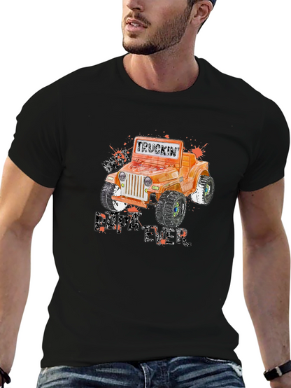 Camiseta Negra Gráfica Jeep Todoterreno Truckin Dirt