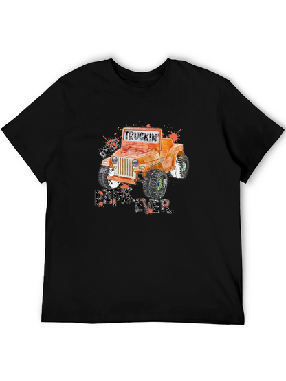 Camiseta Negra Gráfica Jeep Todoterreno Truckin Dirt