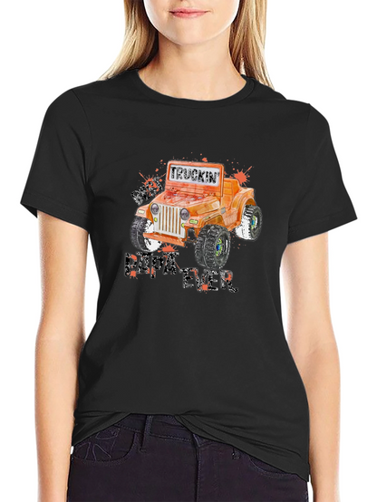 Camiseta Negra Gráfica Jeep Todoterreno Truckin Dirt