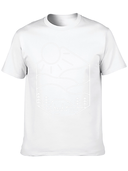 Camiseta Negra Diseño Oso Montaña