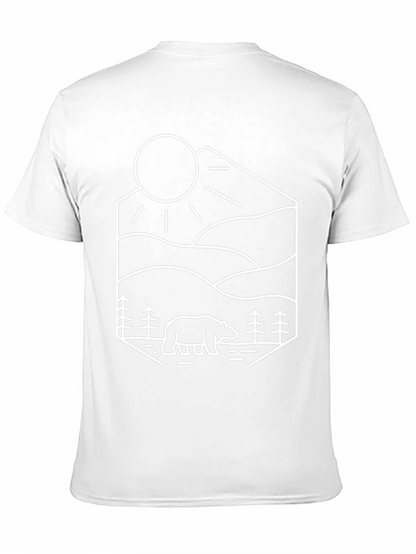 Camiseta Negra Diseño Oso Montaña