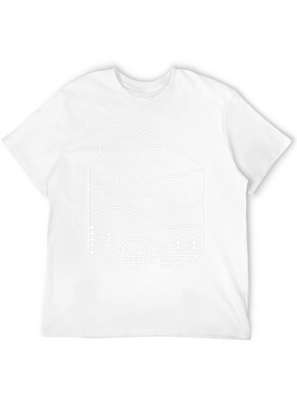 Camiseta Negra Diseño Oso Montaña